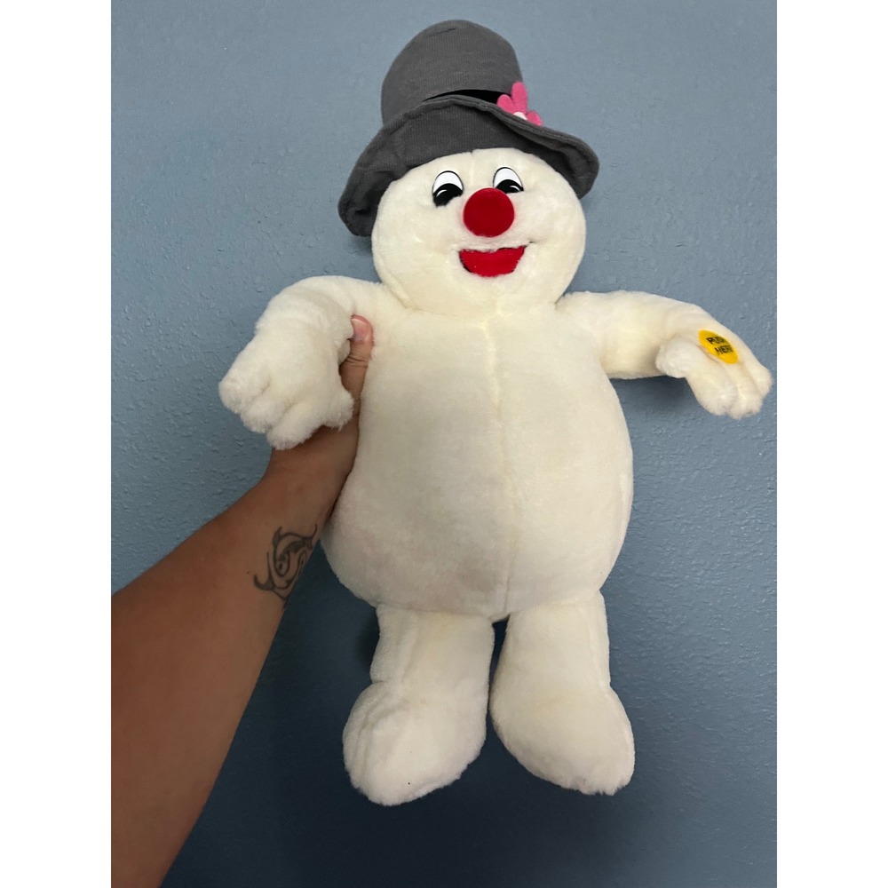 Gemmy Frosty The Snowman Animated Plush Holiday Musical Toy White Grey Hat WORKS